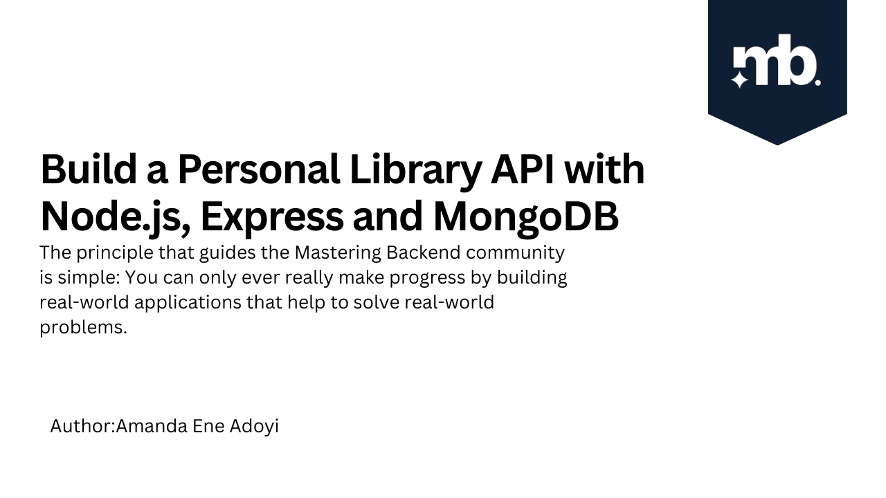 Build a Personal Library API with Node.js, Express and MongoDB