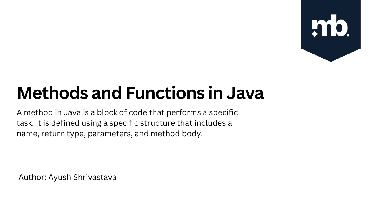 Methods and Functions in Java
